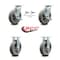 Service Caster 8 Inch Thermoplastic Rubber Caster Set with 2 Brakes/Swivel Lock 2 Rigid SCC SCC-30CS820-TPRRD-TLB-BSL-2-R-2 - alternate 4